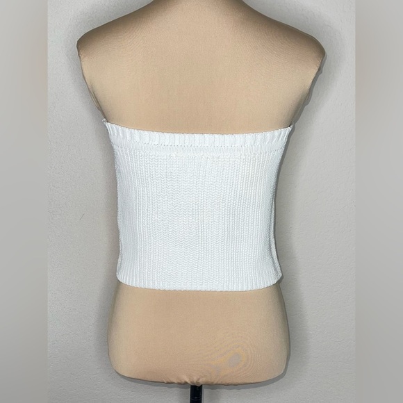 & OTHER STORIES Knitted Bandeau Tube Top Off White Size Medium - Picture 6 of 11